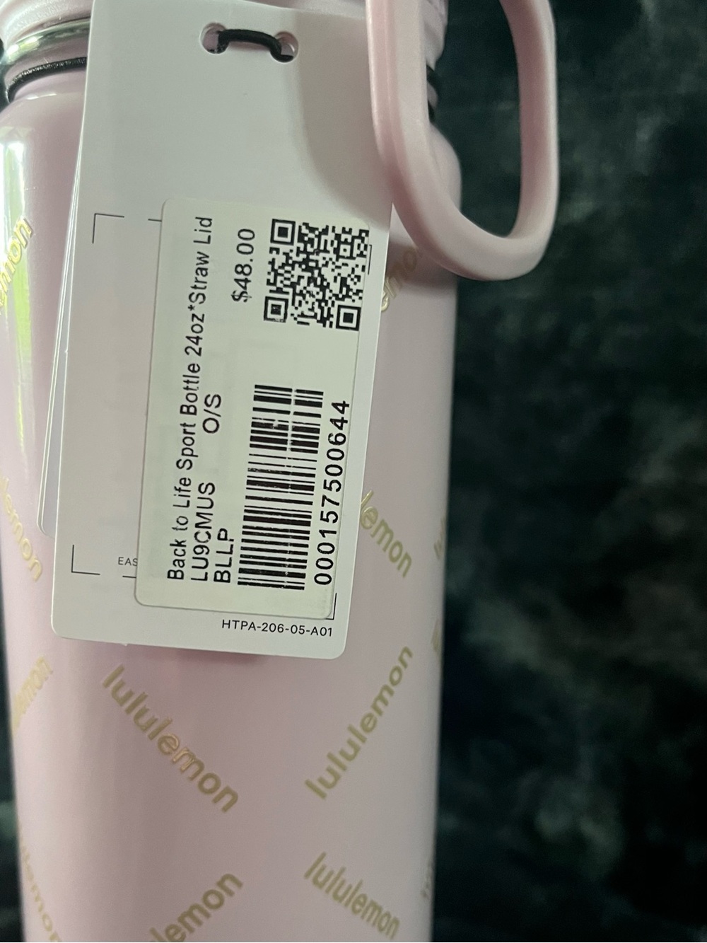 Lululemon Pink Insulated Water Bottle with Loop Lid & Straw Brand New (24 ounce) - Picture 3 of 4